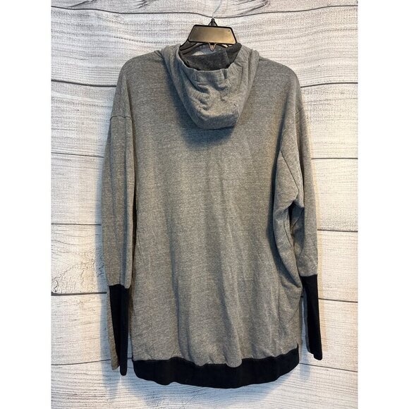 Terez Gray & Black Hooded Long-Sleeve Top Size L - Picture 3 of 3